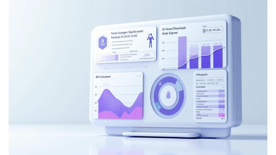 Yankı Aklım verimlilik analizi dashboardu; zaman tasarrufu grafikleri ve görev başarı metriklerini gösteriyor